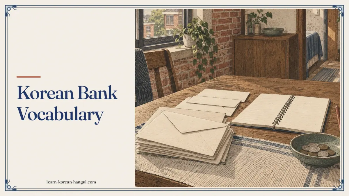 Korean Bank Vocabulary