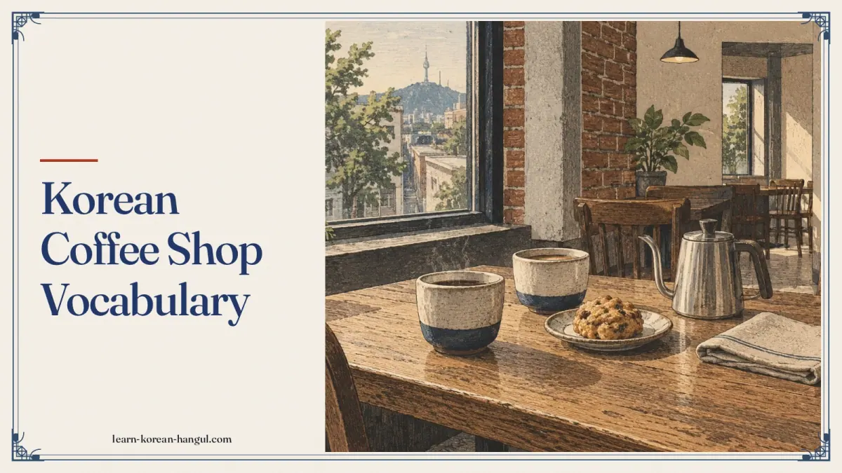 Korean Coffee Shop Vocabulary