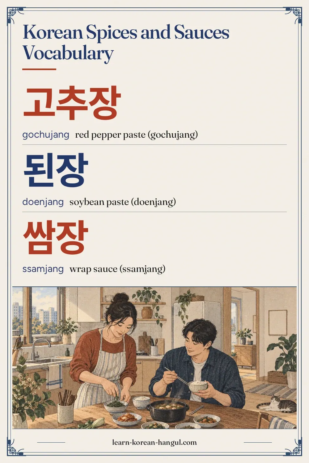 고추장 · gochujang · red pepper paste (gochujang) · Korean Spices and Sauces Vocabulary