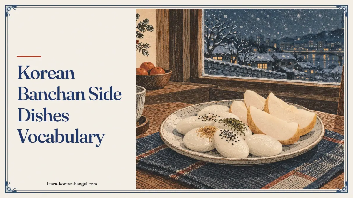 Korean Banchan Side Dishes Vocabulary