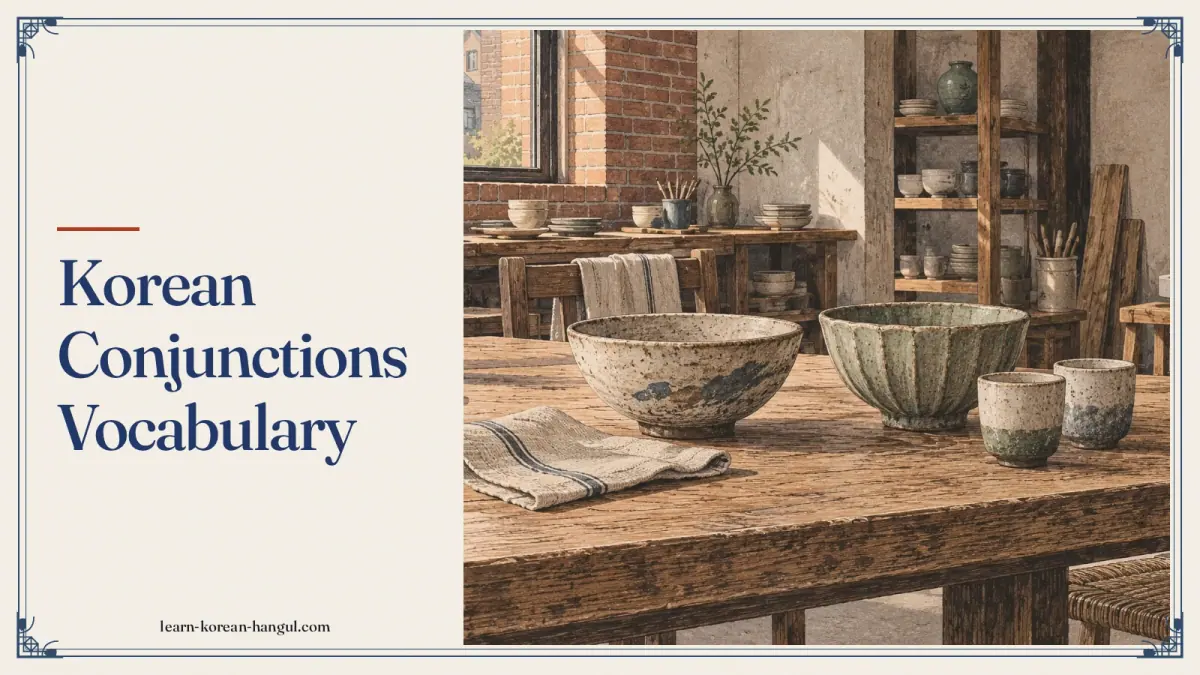Korean Conjunctions Vocabulary