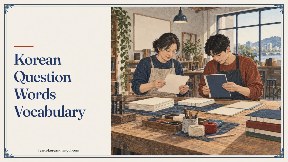 Korean Question Words Vocabulary