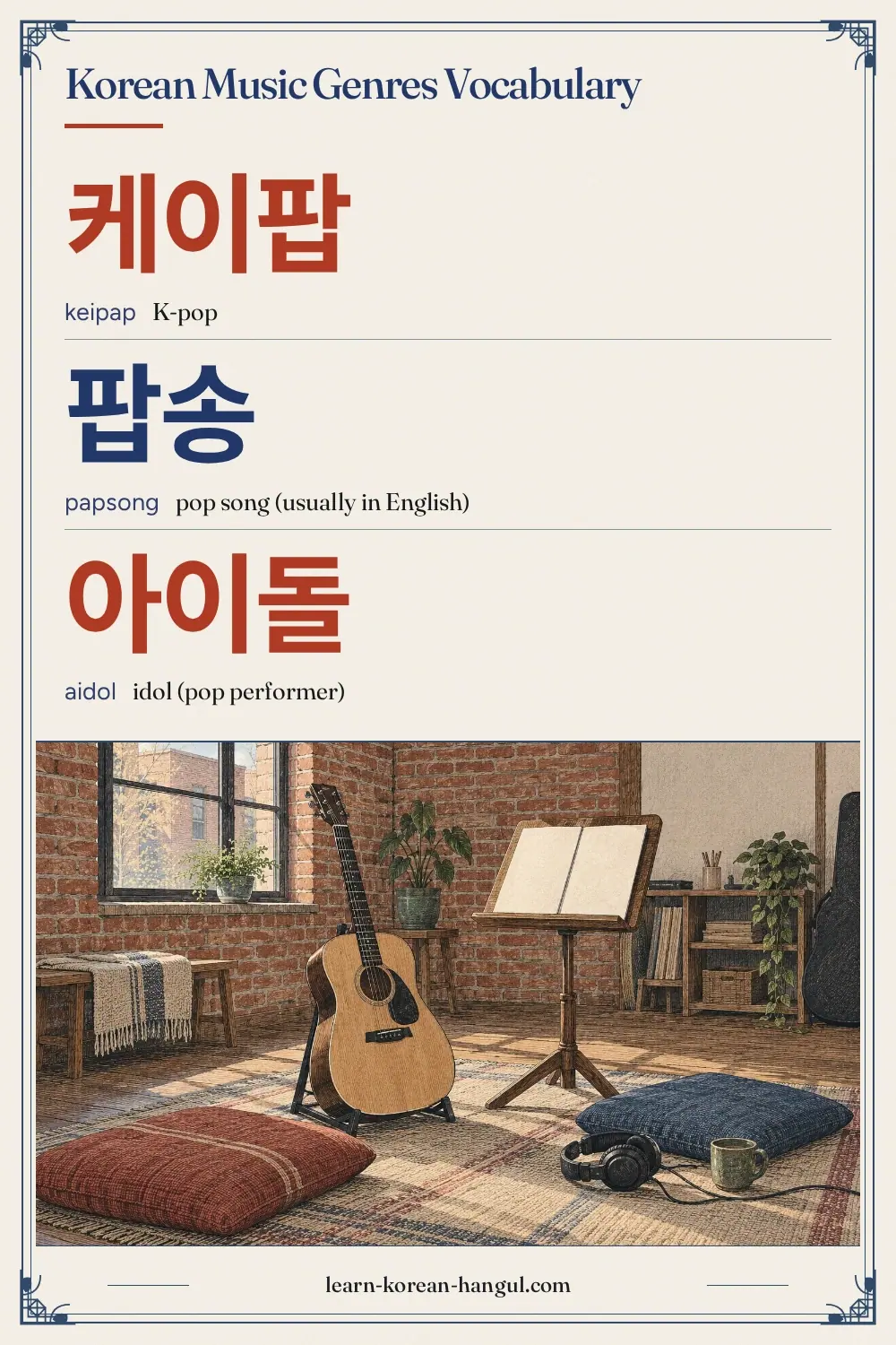 케이팝 · keipap · K-pop · Korean Music Genres Vocabulary