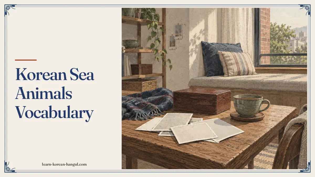 Korean Sea Animals Vocabulary