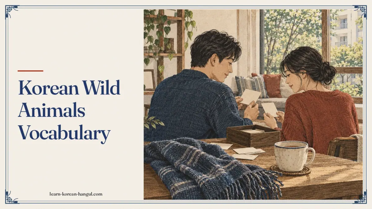 Korean Wild Animals Vocabulary
