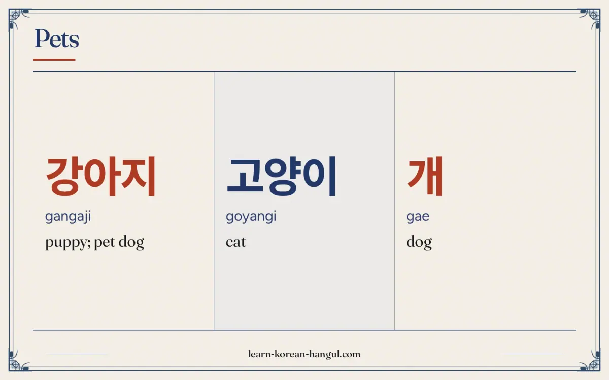 강아지 · gangaji · puppy; pet dog · Pets