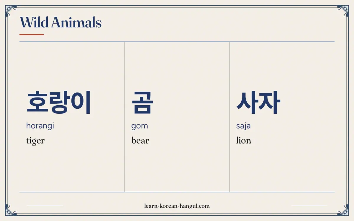 호랑이 · horangi · tiger · Wild animals