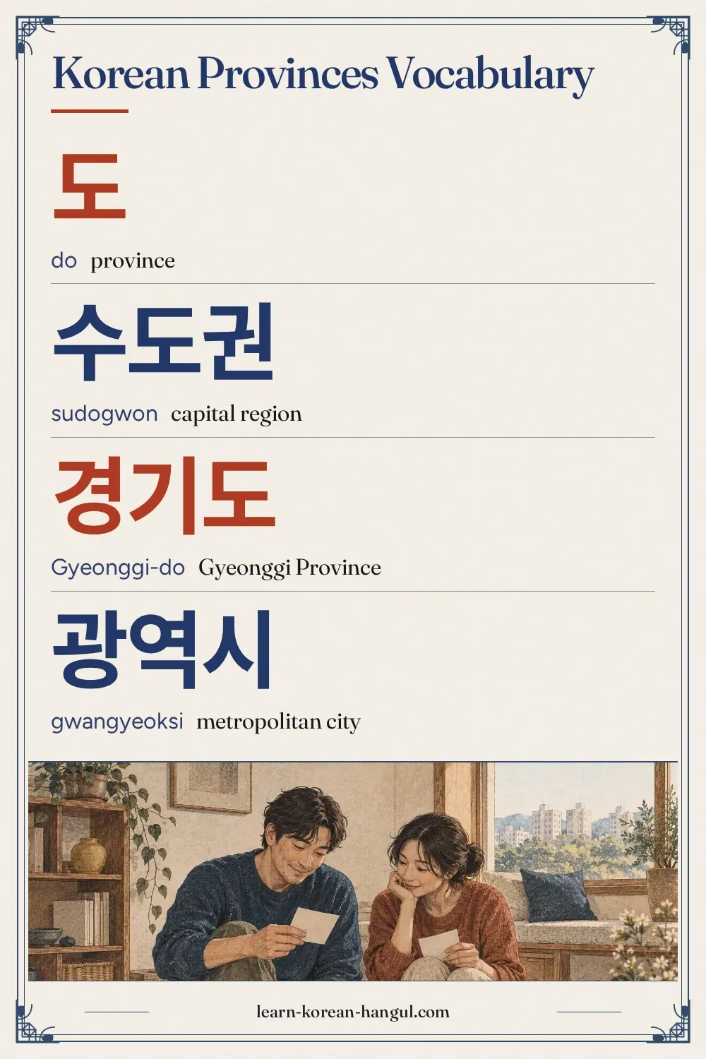 도 · do · province · Korean Provinces Vocabulary