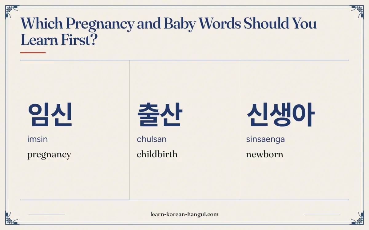 임신 · imsin · pregnancy · Which pregnancy and baby words should you learn first?