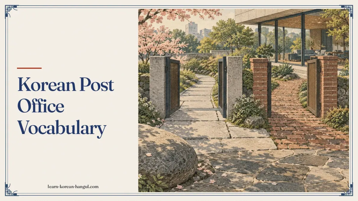 Korean Post Office Vocabulary