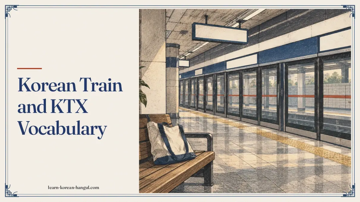 Korean Train and KTX Vocabulary