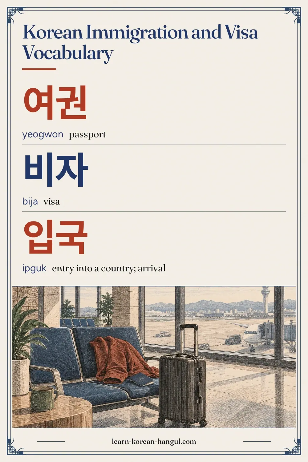 여권 · yeogwon · passport · Korean Immigration and Visa Vocabulary