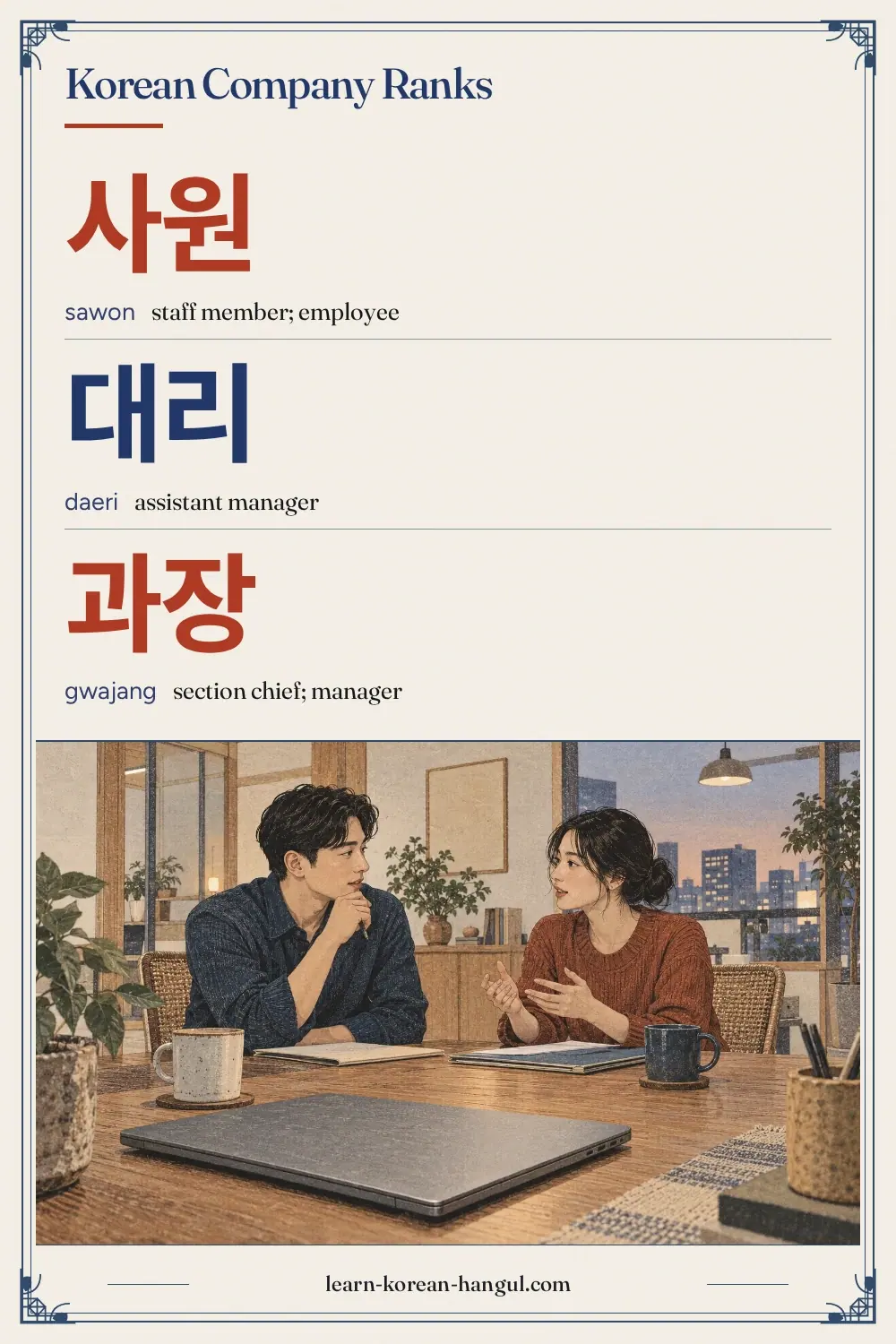 사원 · sawon · staff member; employee · Korean Company Ranks