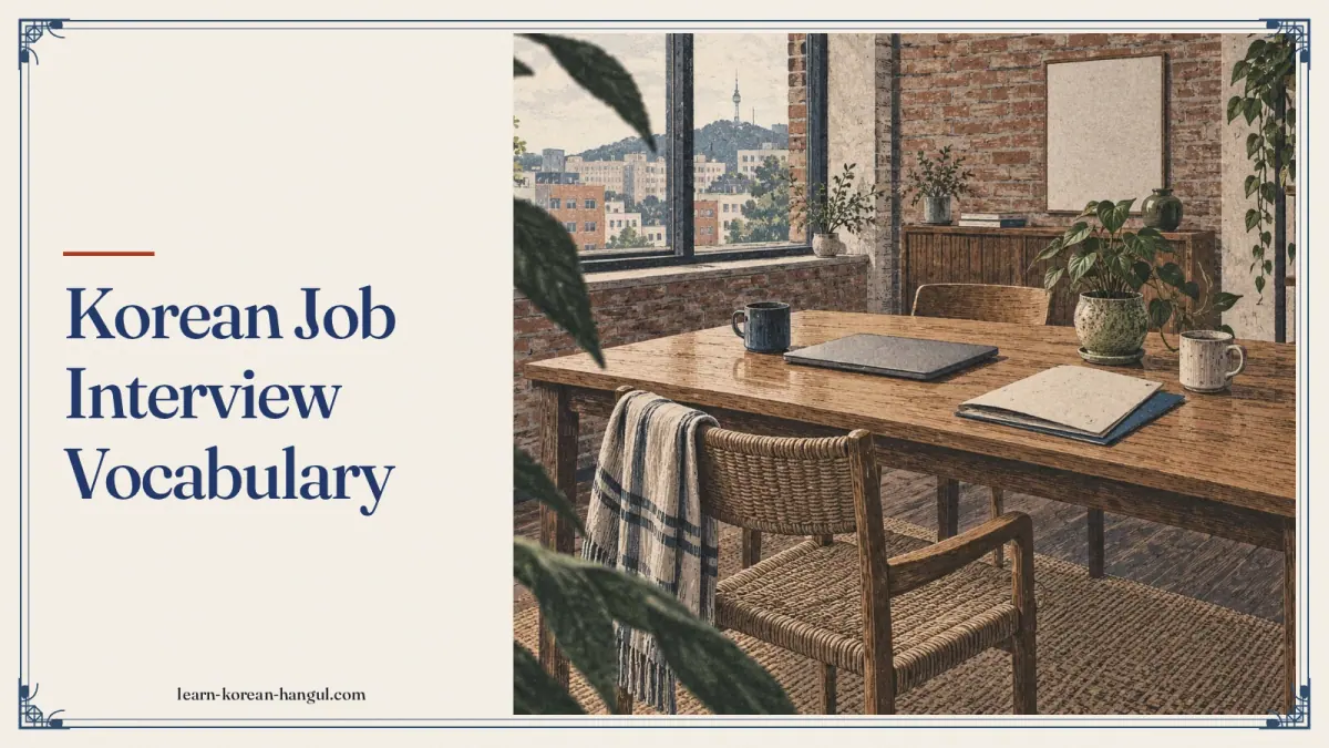 Korean Job Interview Vocabulary