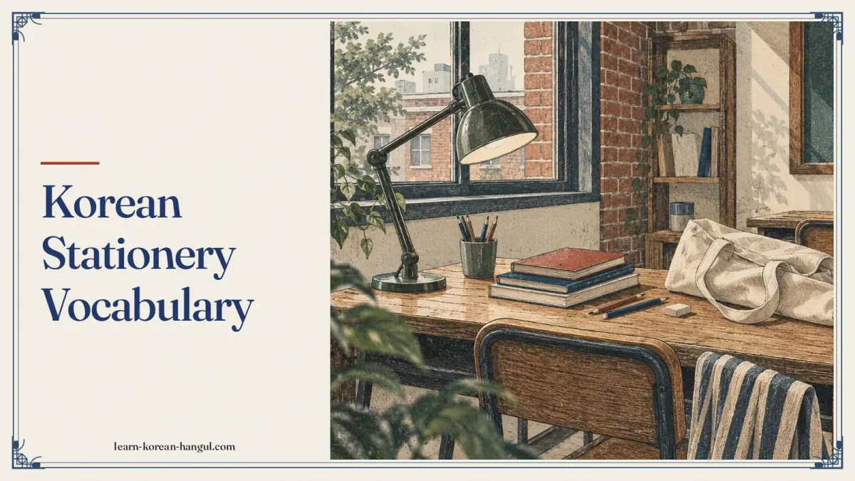 Korean Stationery Vocabulary