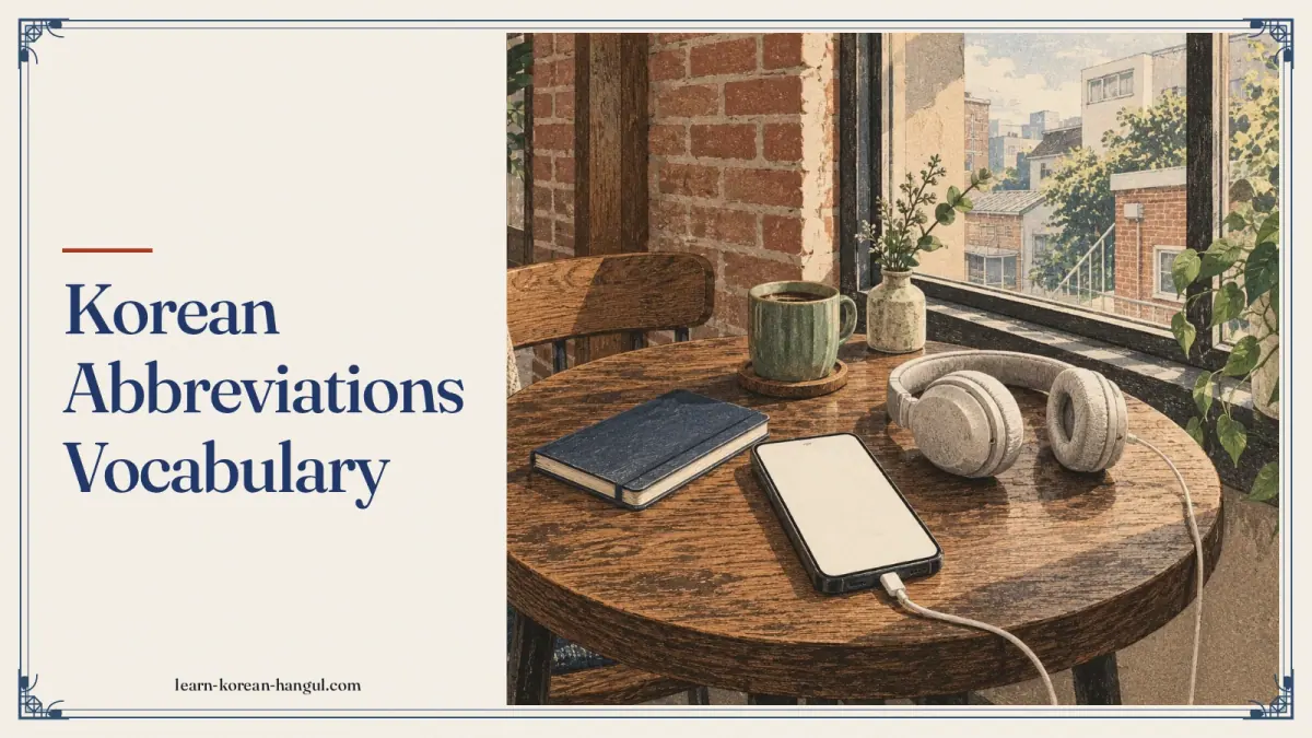Korean Abbreviations Vocabulary