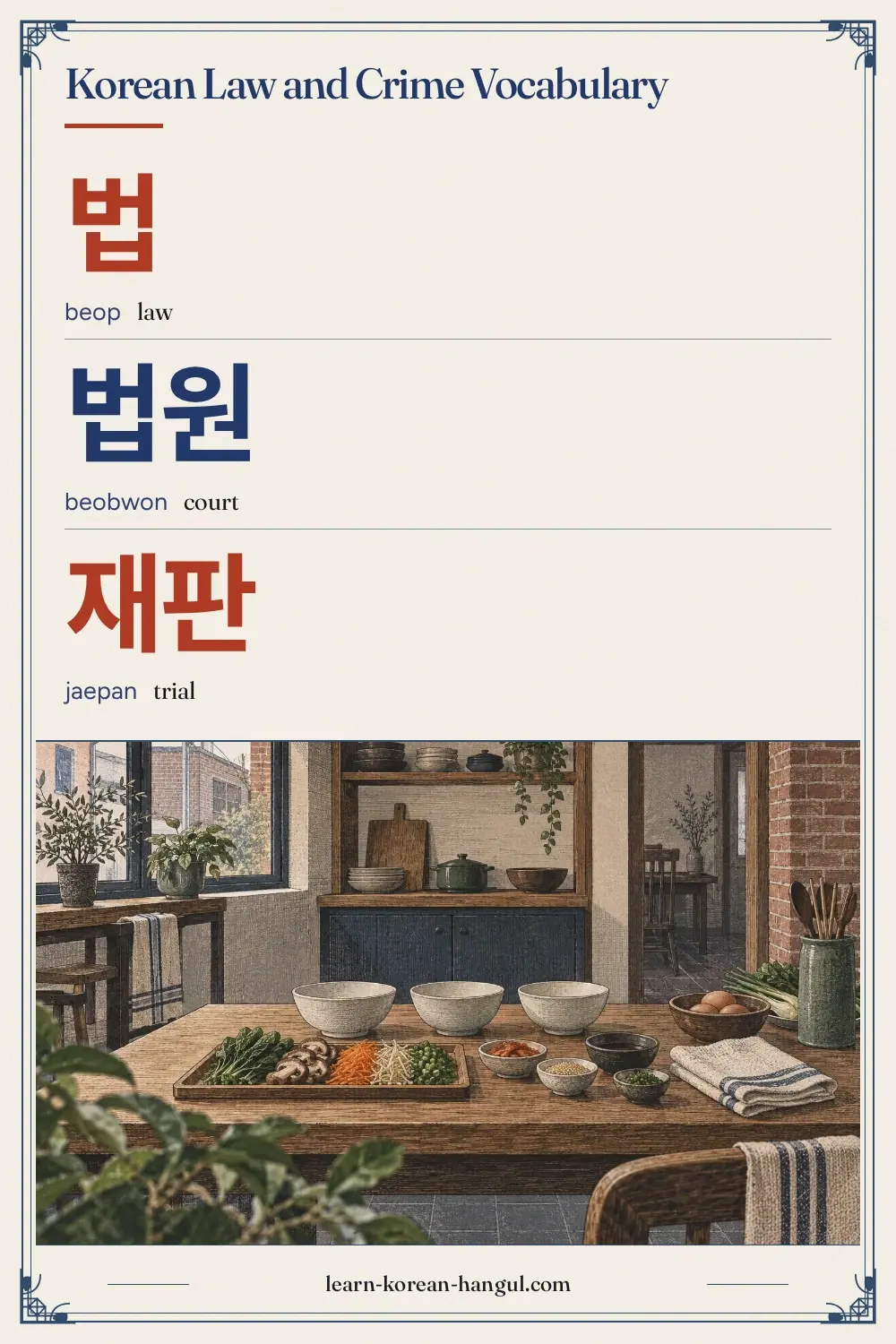 법 · beop · law · Korean Law and Crime Vocabulary