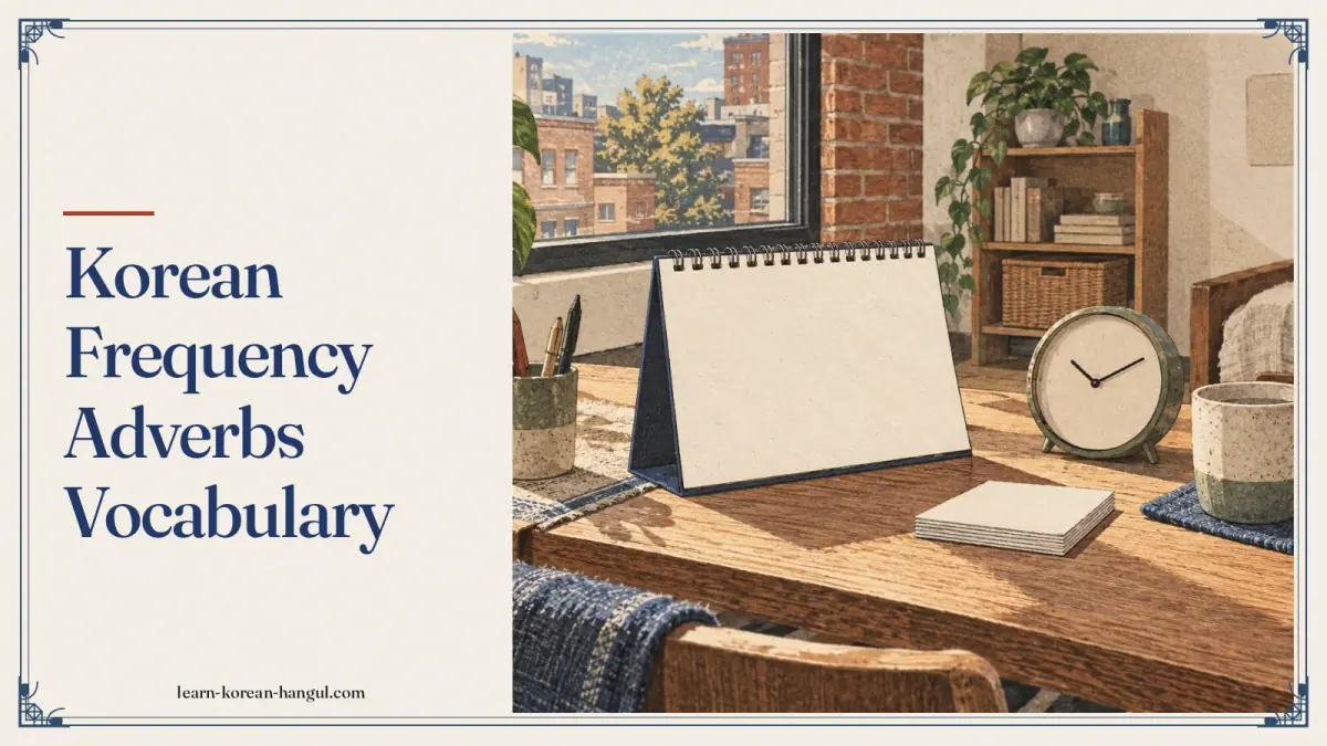 Korean Frequency Adverbs Vocabulary