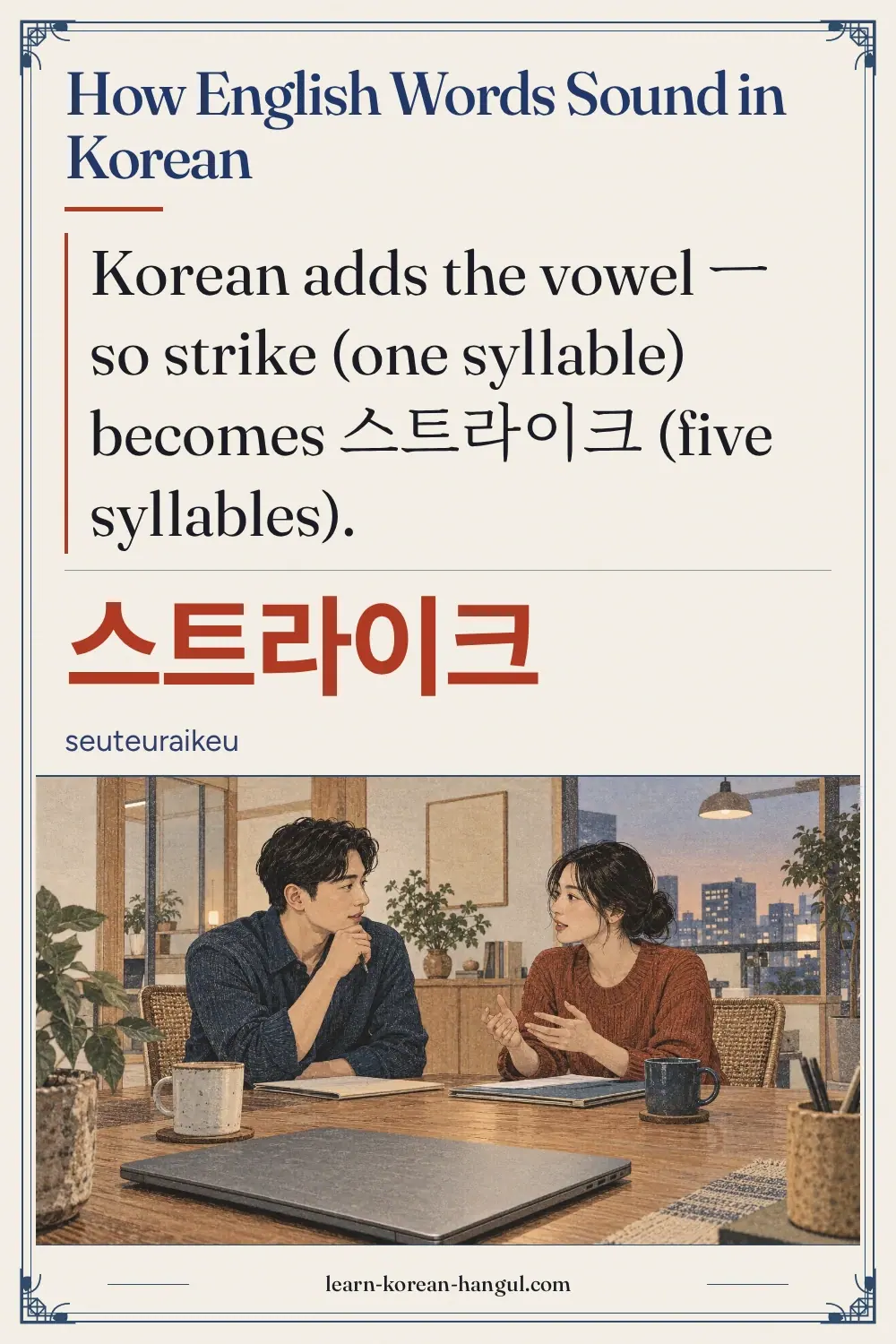 스트라이크 · seuteuraikeu · How English Words Sound in Korean