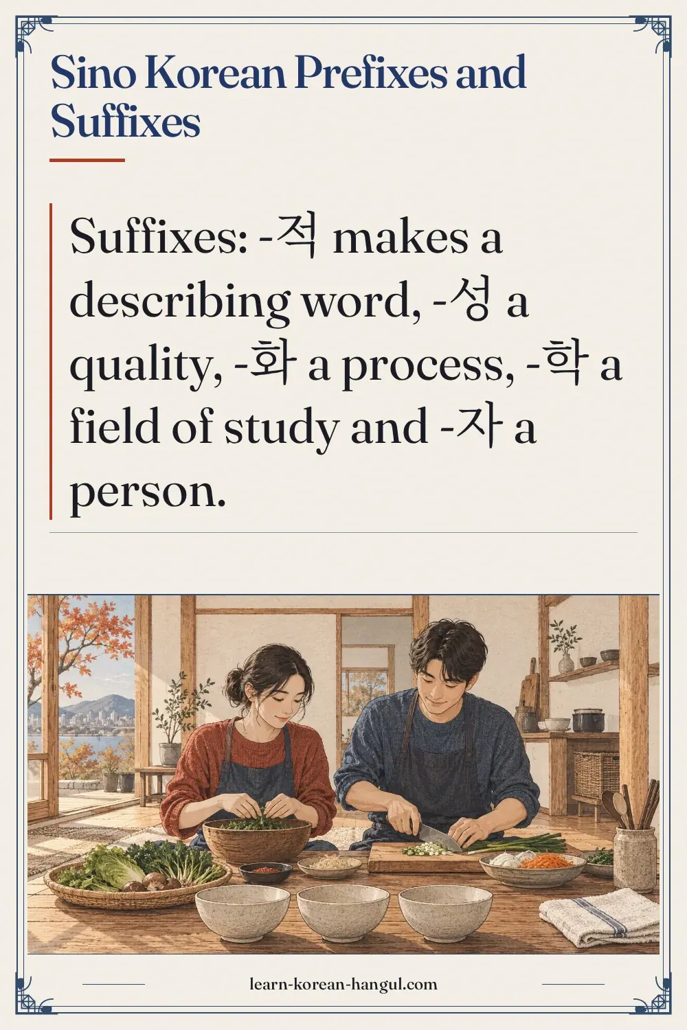 Sino Korean Prefixes and Suffixes