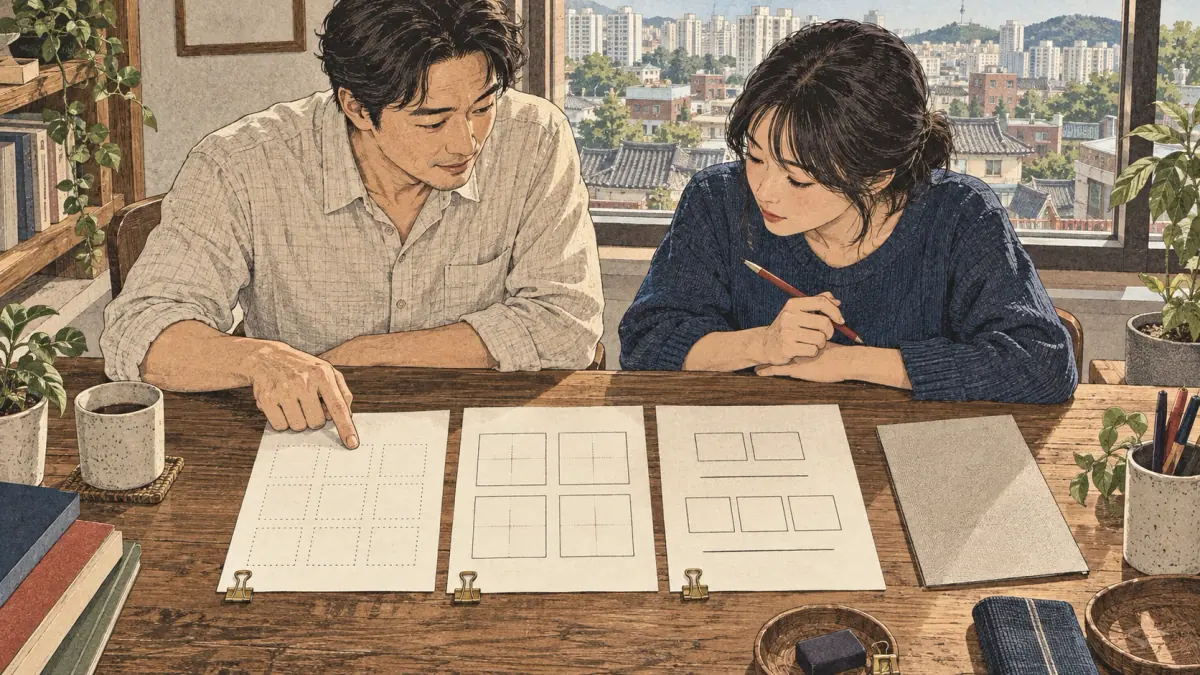 Korean consonant writing practice: What is on each page?
