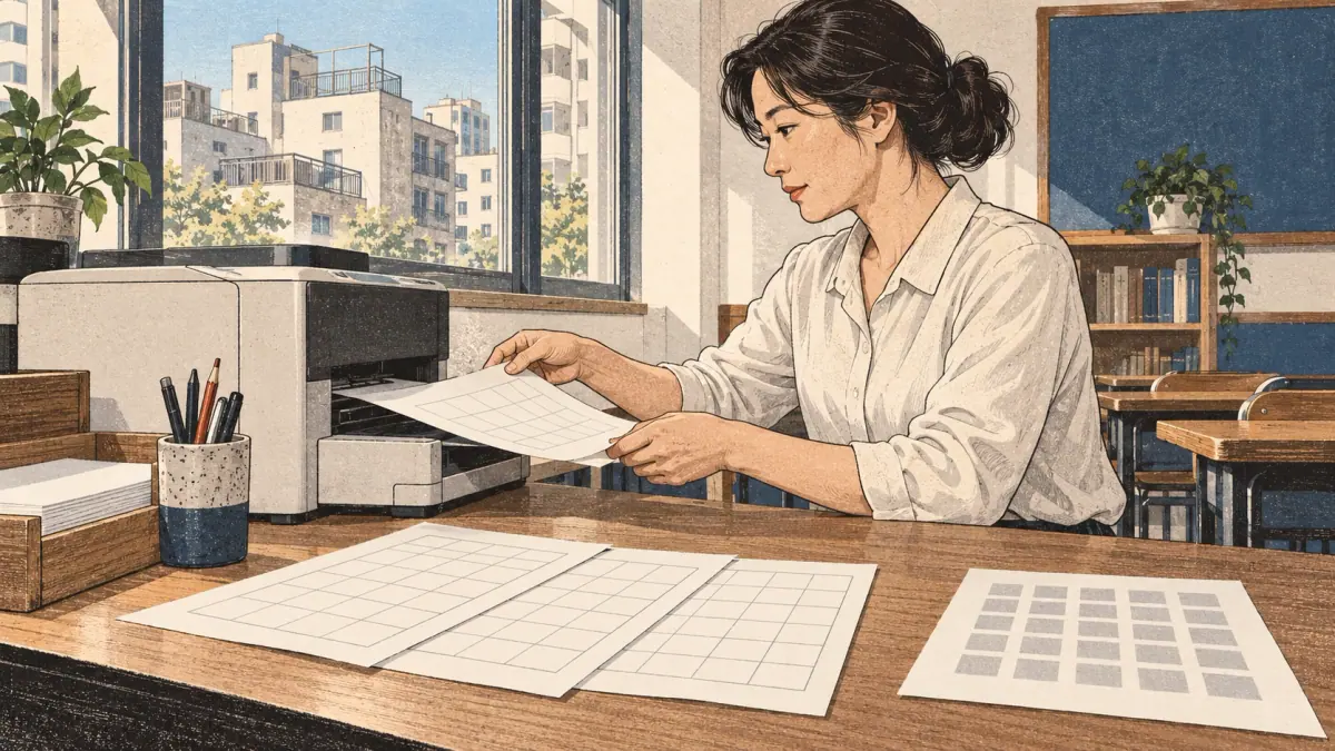 Adult learners practise reading, writing and sorting Korean batchim words.