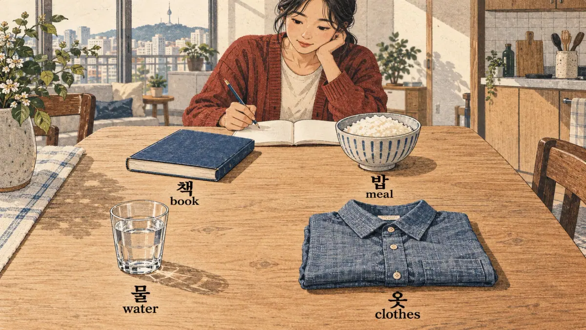 Adult learners practise reading, writing and sorting Korean batchim words.