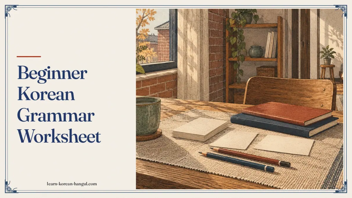 Beginner Korean Grammar Worksheet