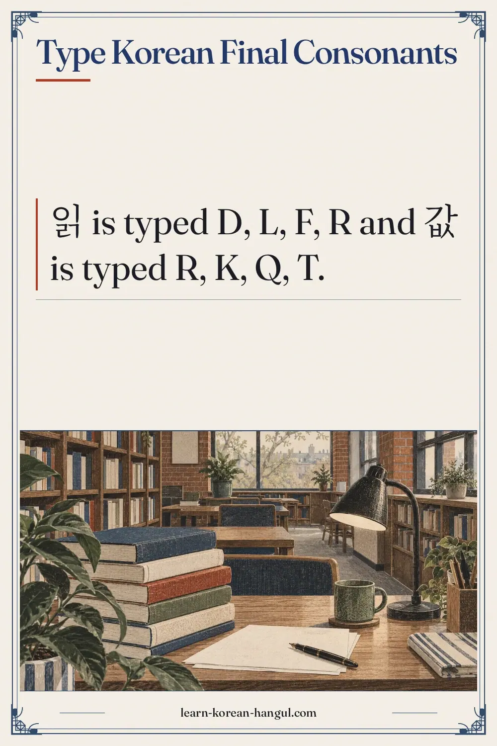 Type Korean Final Consonants